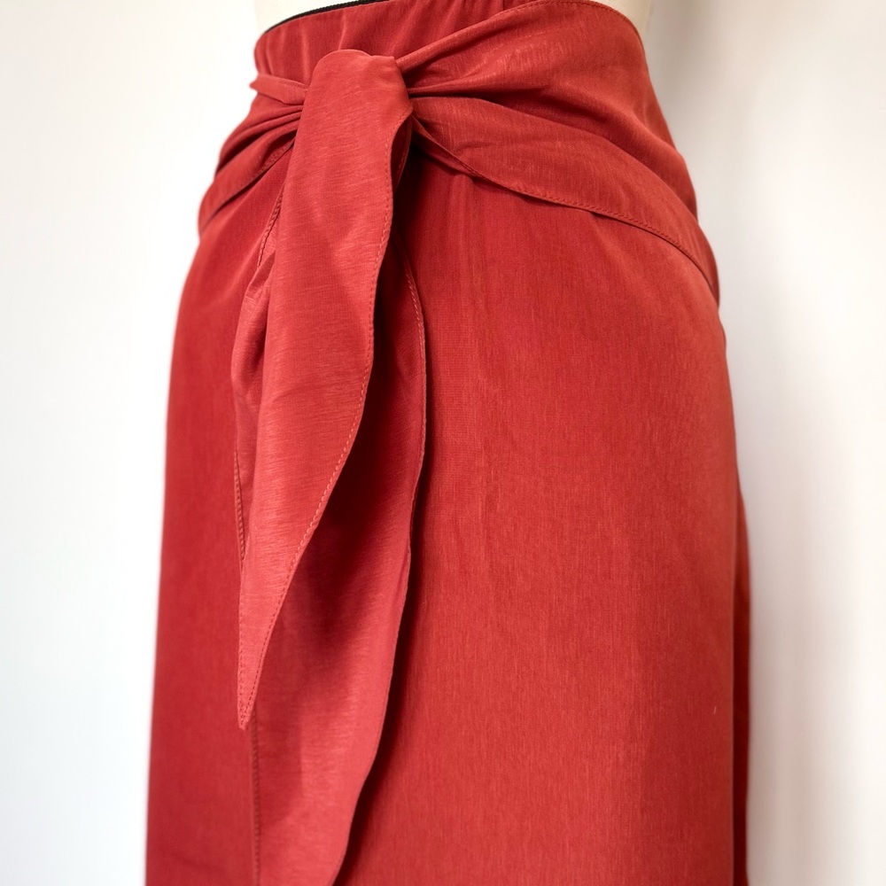 Front tie skirt_Burnt Umber